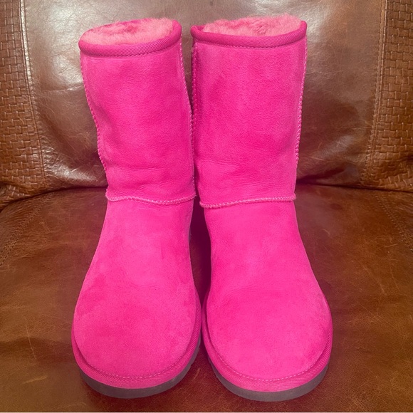 UGG Australia Genuine Sheepskin Boots In Pink Raspberry Sorbet Color Girls Sz 5 - Picture 7 of 16
